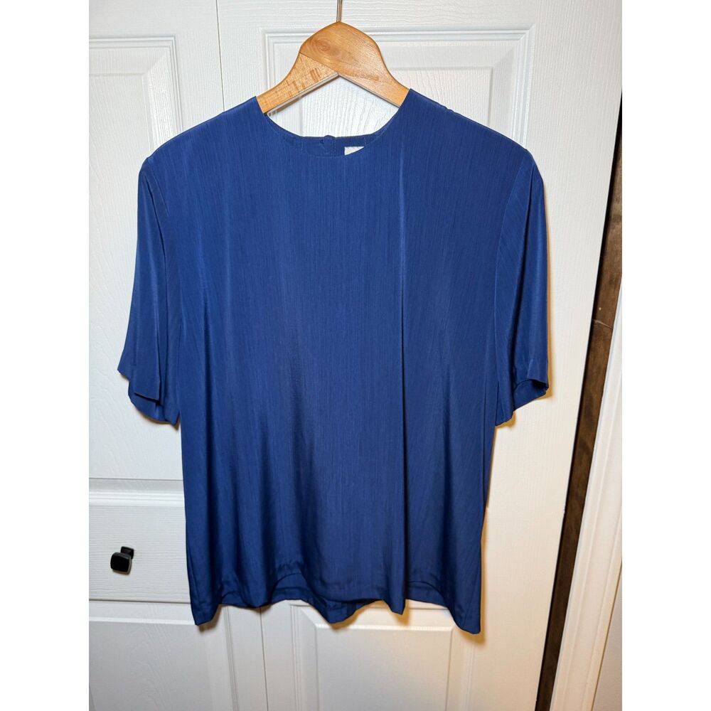 Vintage S.G. Sport Collection Women’s XL Blue Short Sleeve Blouse Top 1806